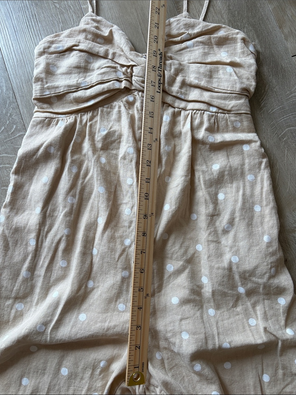 Old Navy Light Tan Polka Dot Linen-Blend Wide-Leg Jumpsuit Size Small - Picture 4 of 10